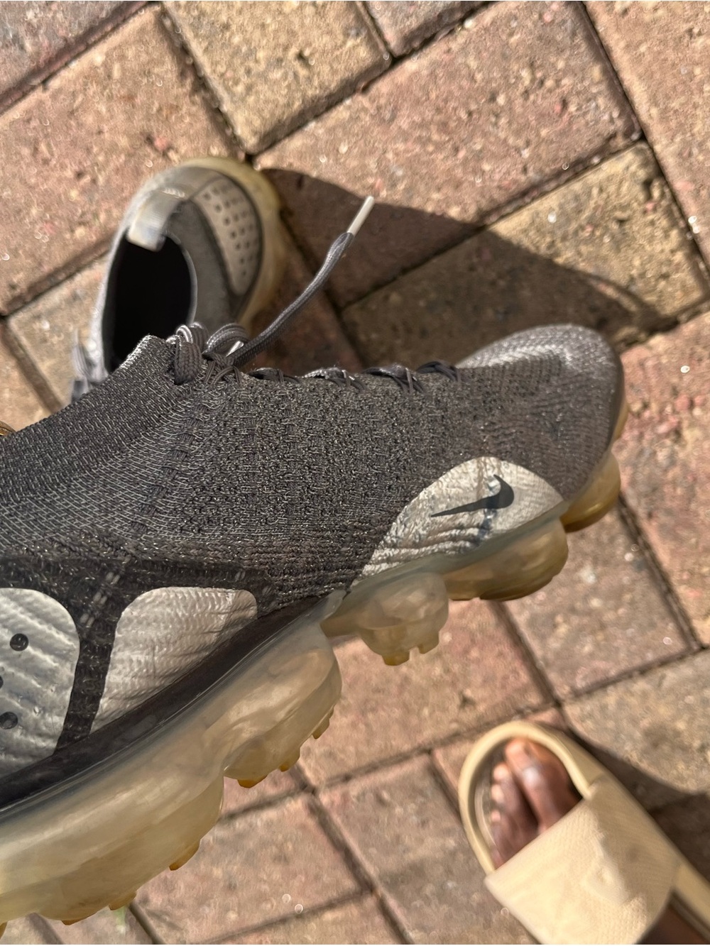 Nike Men’s Black and Gray VaporMax Flyknit Athletic Shoes